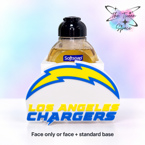 Los Angeles Chargers 3D printed interchangeable face with The Tween Space branding; choose face only or face with standard base