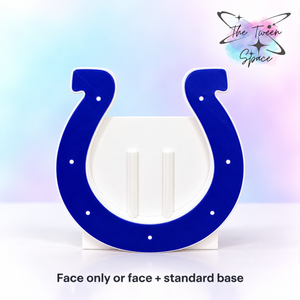 Indianapolis Colts 3D printed interchangeable face with The Tween Space branding; choose face only or face with standard base