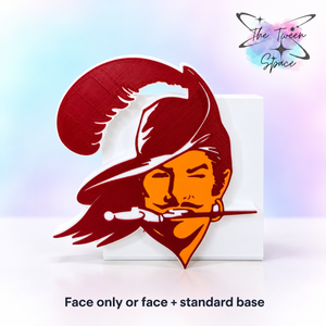 Tampa Bay Buccaneers - Creamsicle 3D printed interchangeable face with The Tween Space branding; choose face only or face with standard base