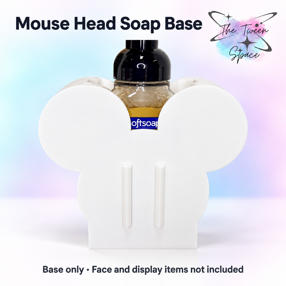 Mouse Head Interchangeable Soap Base with The Tween Space branding; decorative faces and display accessories not included