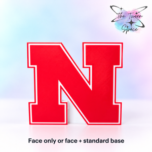 Nebraska Cornhuskers 3D printed interchangeable face with The Tween Space branding; choose face only or face with standard base