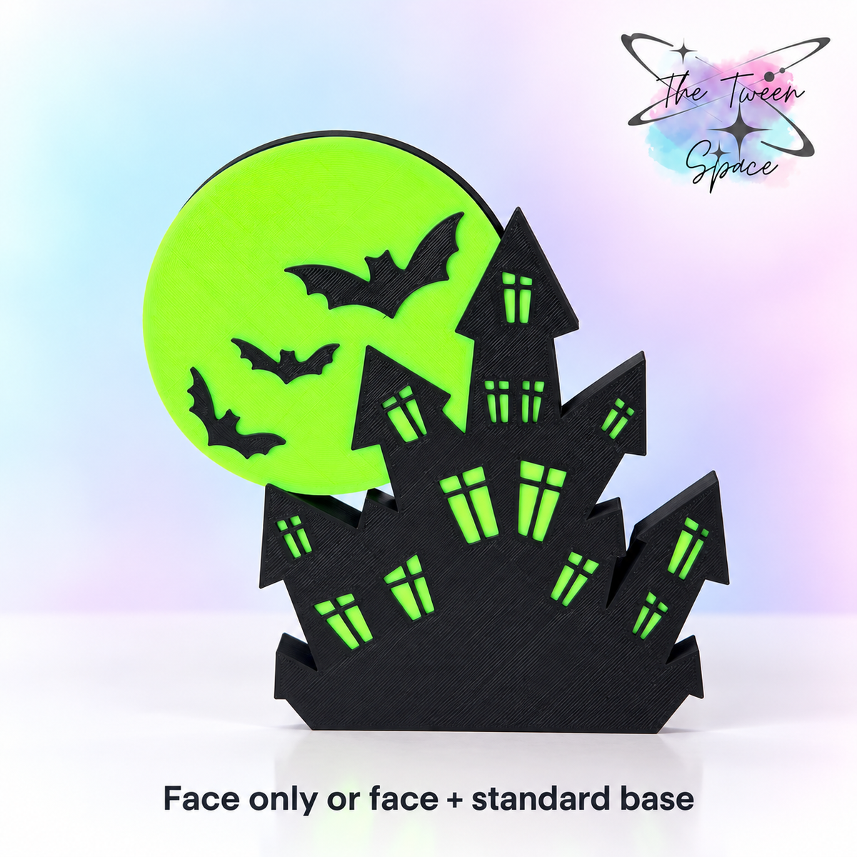 Haunted House with Green Moon Interchangeable Face by The Tween Space; one decorative face