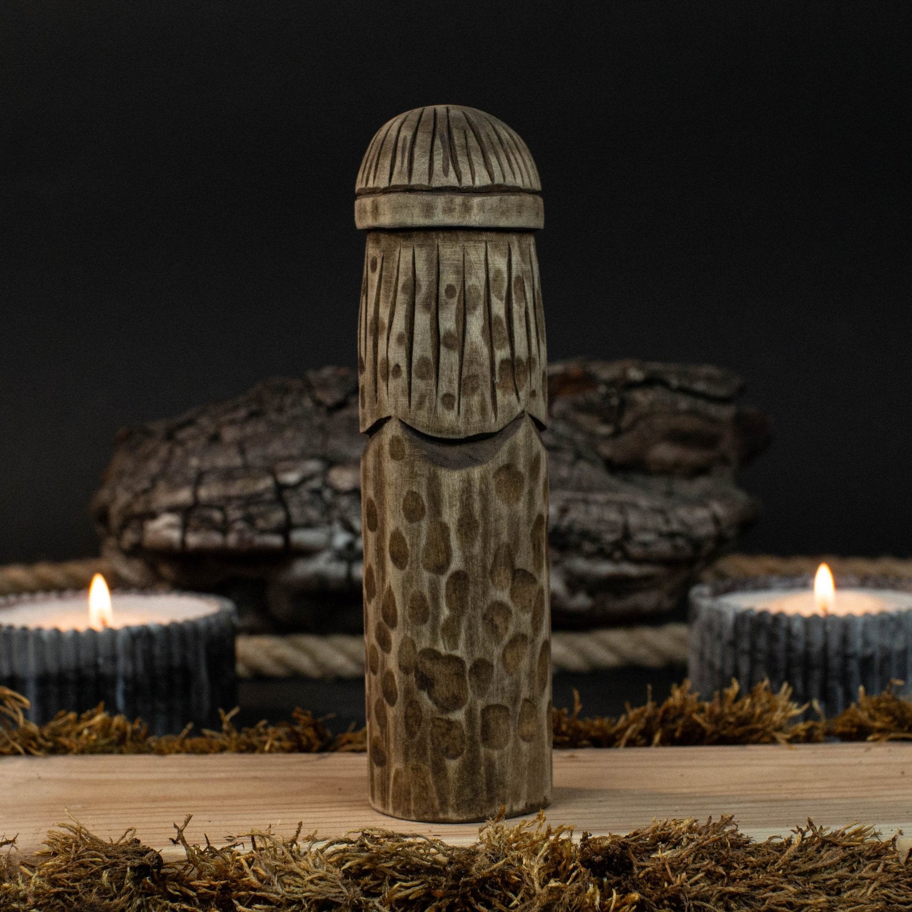 Thor Wooden Figurine – 14 cm (5.7 inches) Hand-Carved Norse God of Thunder and Strength