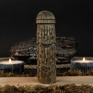 Thor Wooden Figurine – 14 cm (5.7 inches) Hand-Carved Norse God of Thunder and Strength
