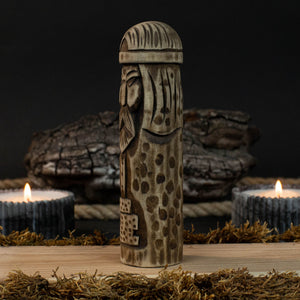 Thor Wooden Figurine – 14 cm (5.7 inches) Hand-Carved Norse God of Thunder and Strength