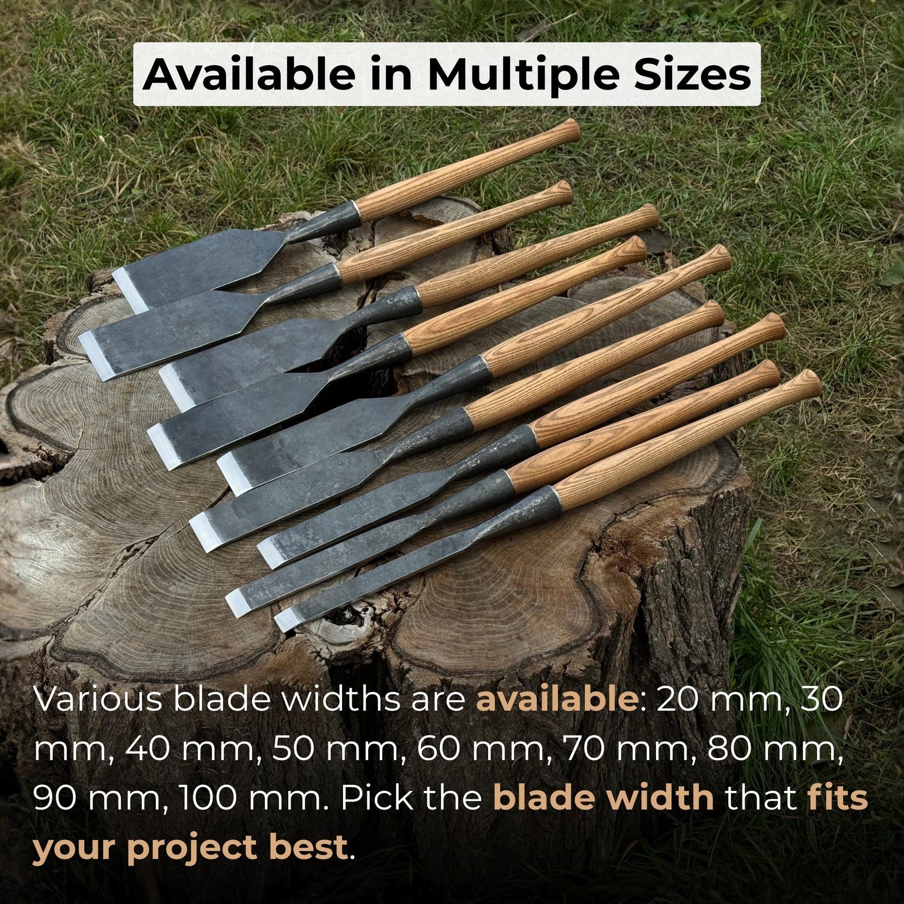 Timber Framing Sliсk Chisel, 20 - 100 mm (0.8 - 3.9 inches)
