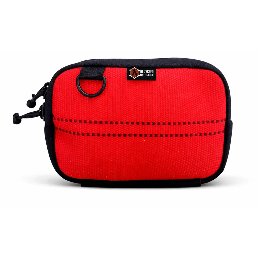 TrailHound Fanny Pack - Firehose Edition by Recycled Firefighter, handmade leather goods main product photo