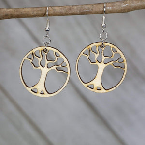 Tree of Life Wooden Earrings | Spiritual Nature Jewelry