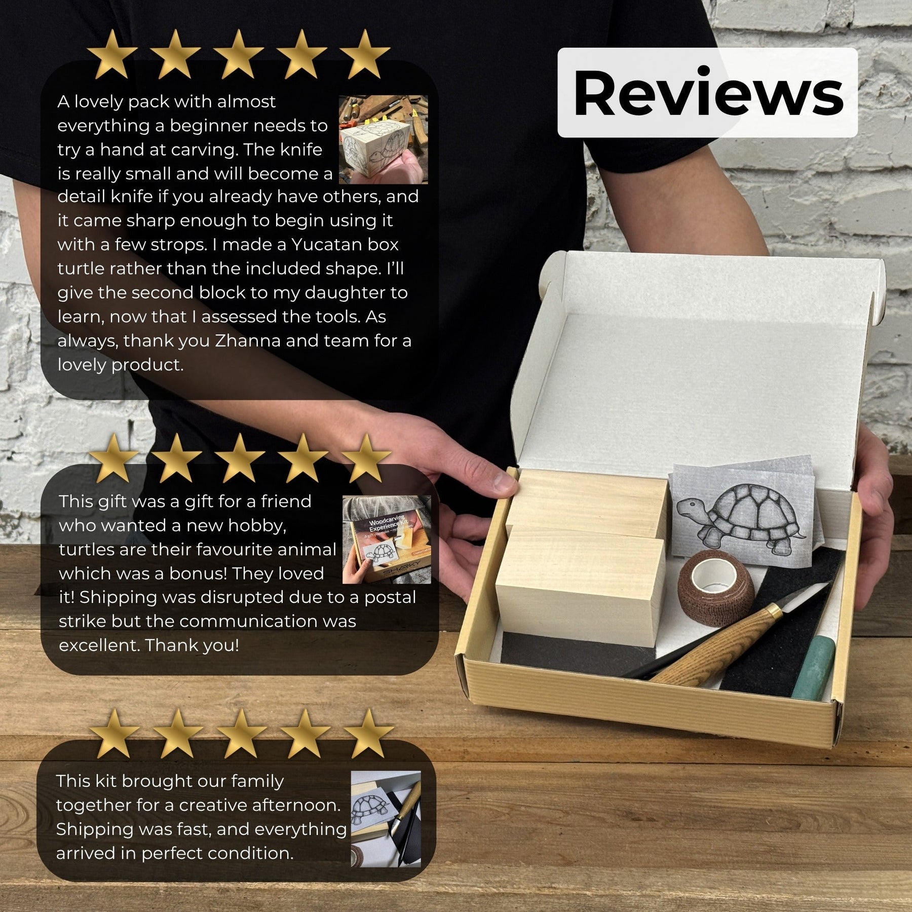 Turtle Carving Kit – Complete Starter Whittling Kit for Beginners, Adults, Teens, and Kids