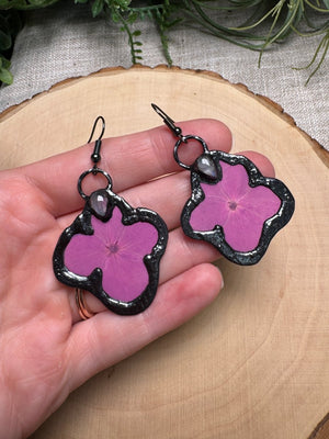 Twinkleaura- Moonstone and Flower Earrings