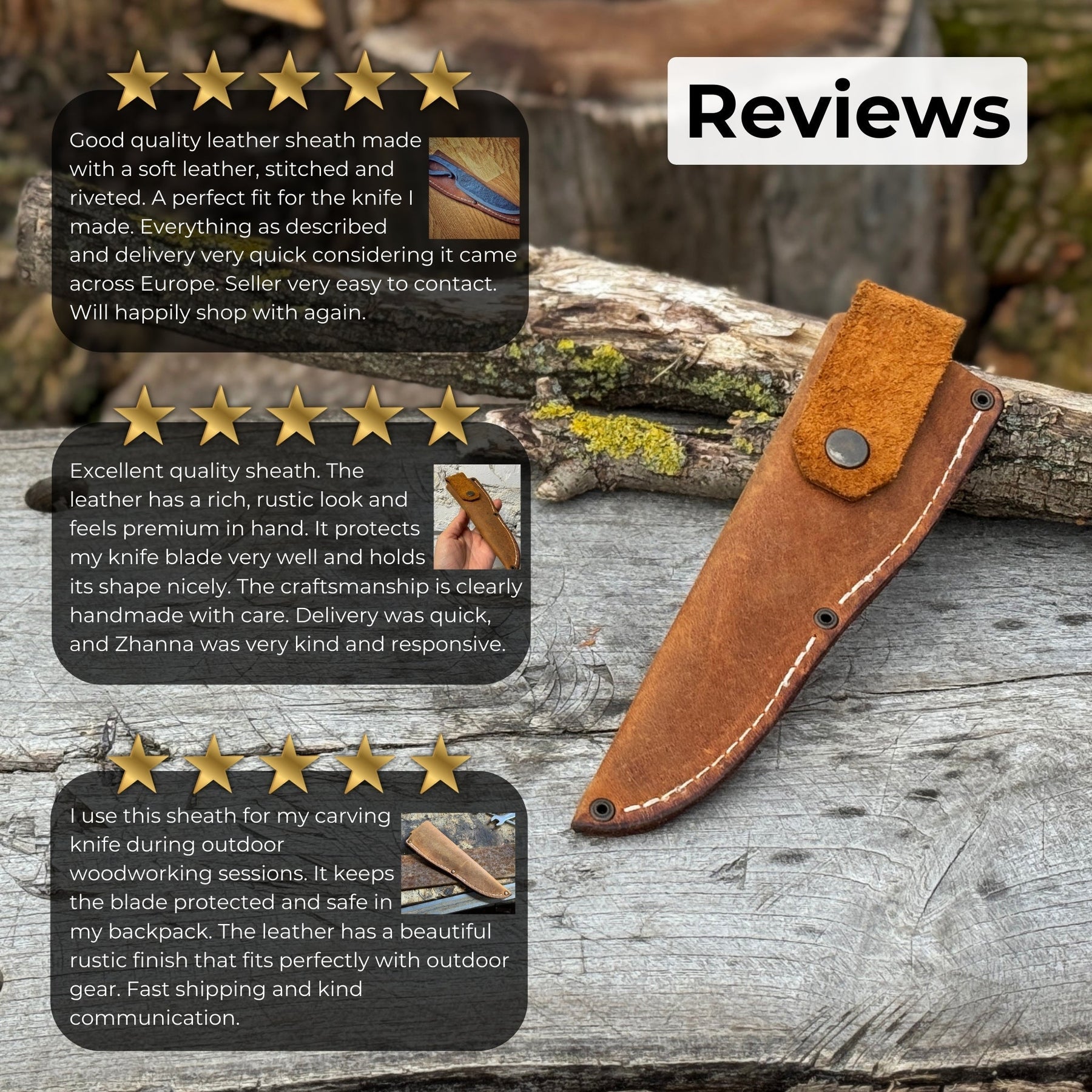 Universal Leather Knife Sheath For Fixed Knife