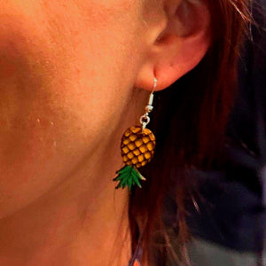 Upside Down Pineapple Wooden Earrings | Swinger Lifestyle Jewelry