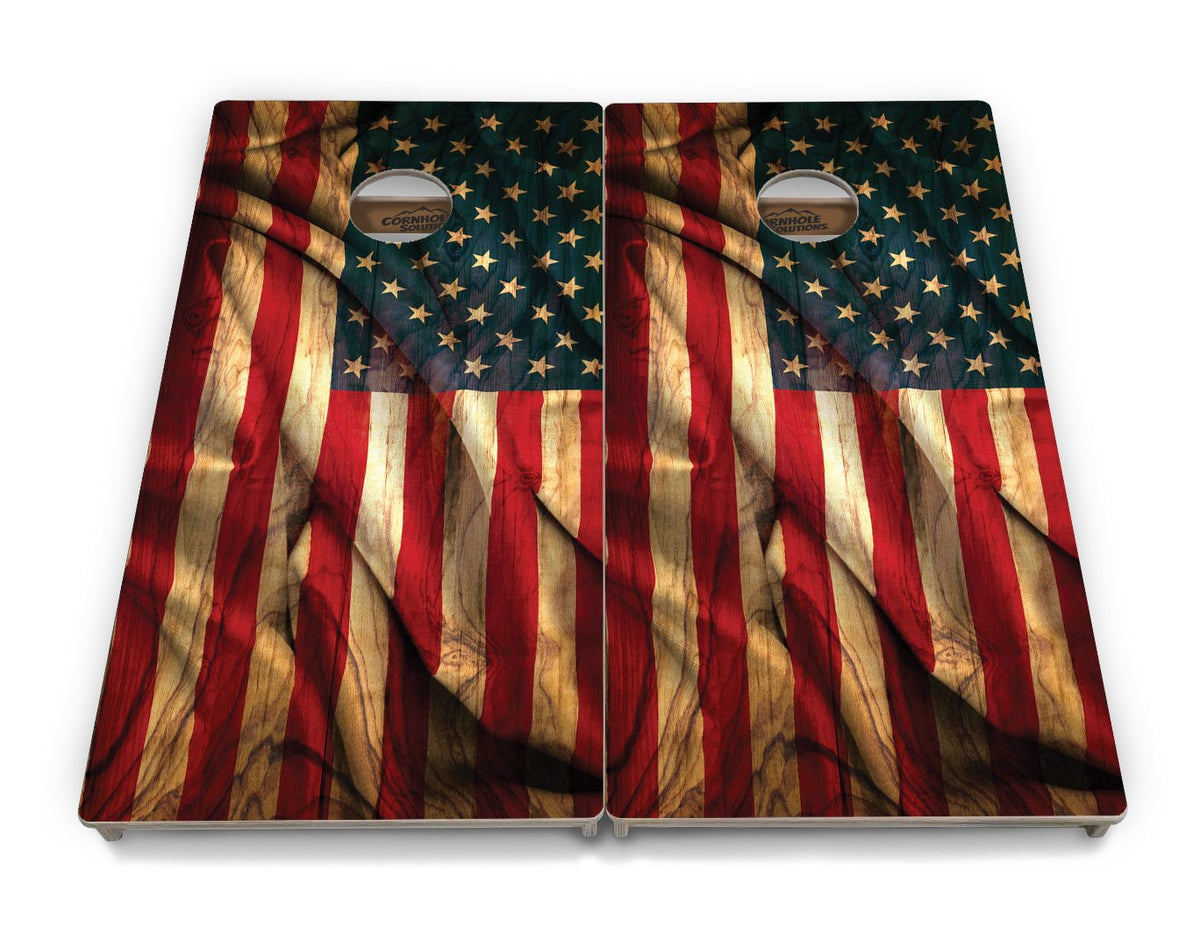 USA Wood Flag Color Cornhole Boards – Tournament Series