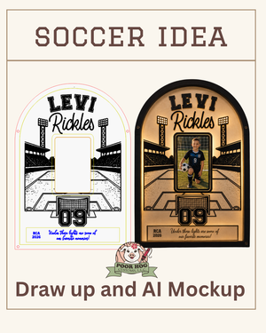 Personalized Football Keepsake Frame – Senior Night Gift detail view by Poor Hog Customs