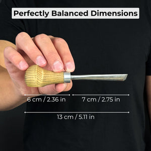 V-Parting Chisel 60 Degree with Palm Handle, 6 mm (0.24 inches)