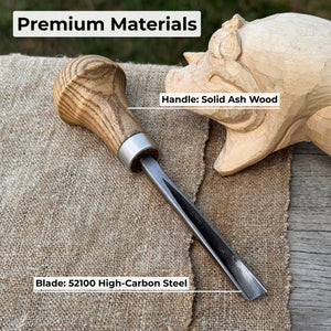 V-Parting Chisel 60 Degree with Palm Handle, 8 mm (0.31 inches)