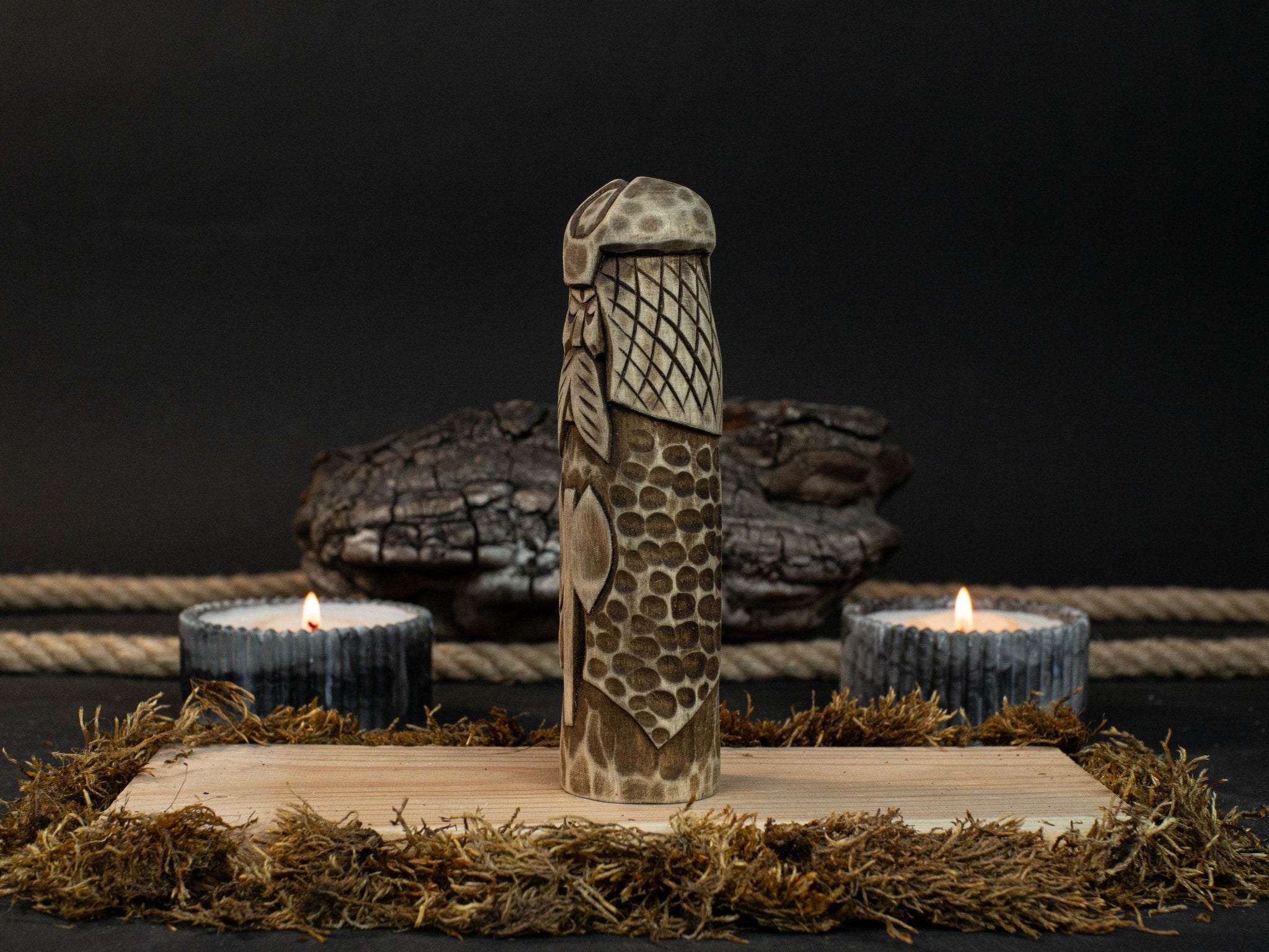 Vidar Figurine – 14 cm (5.7 inches) Hand-Carved Wooden Statue of the Norse God of Vengeance detail view by Sharky Forged