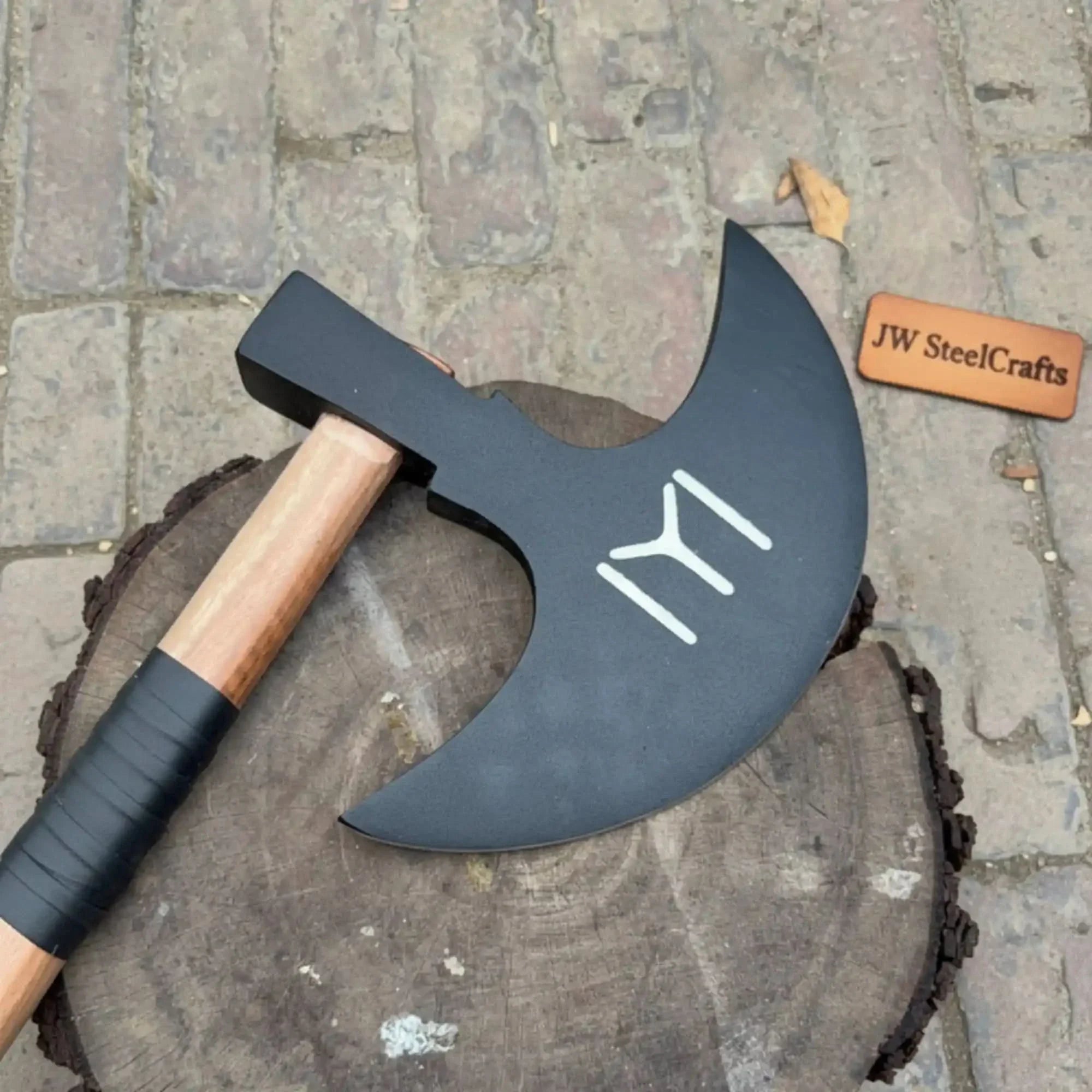 Handmade Viking Axe Carbon Steel Bearded Axe for Collectors & Display by JW SteelCrafts, Southern lifestyle apparel main product photo