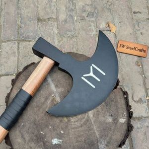 Handmade Viking Axe Carbon Steel Bearded Axe for Collectors & Display