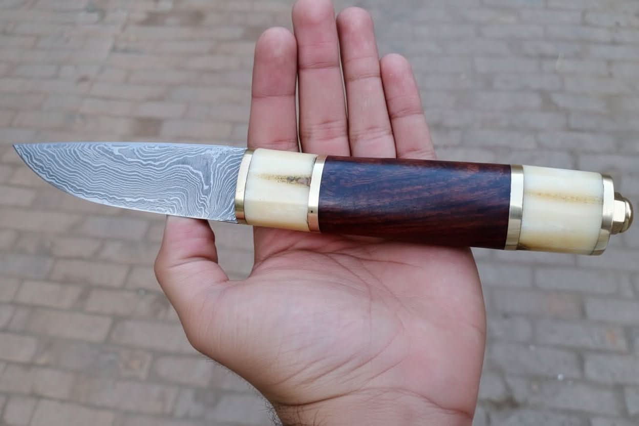 Viking Seax Knife By JW Steel Crafts. by JW SteelCrafts, Damascus knife detail photo 2