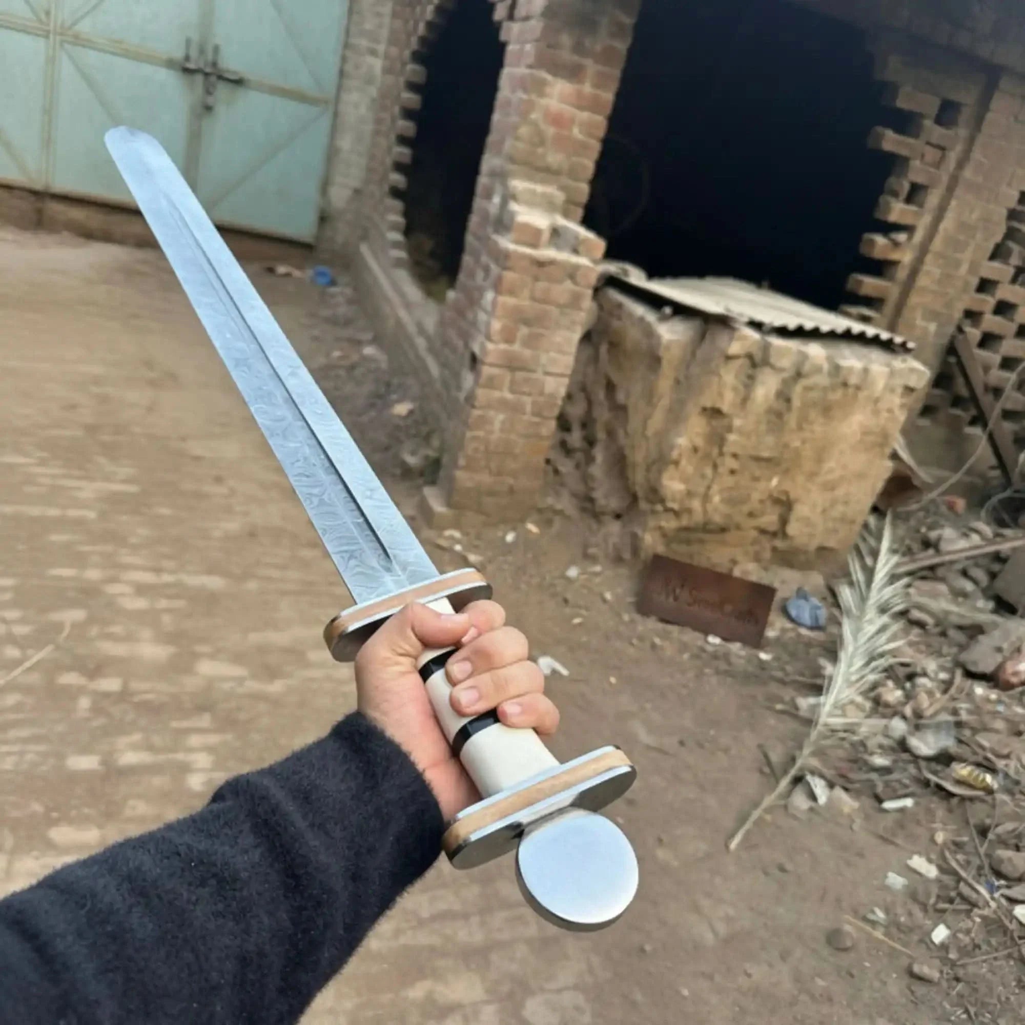 Handmade Viking Sword Replica Damascus Steel Display Sword with Steel Pommel by JW SteelCrafts, Southern lifestyle apparel main product photo
