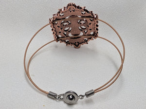 Copper & rhinestone guitar string bracelet