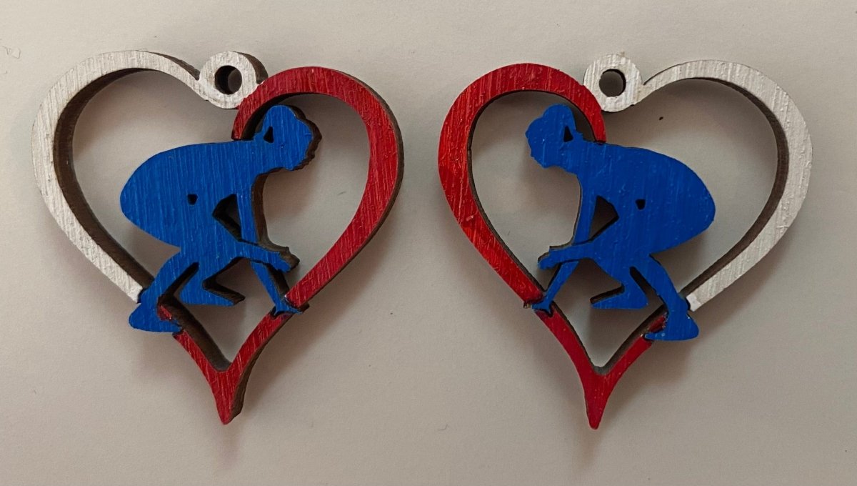 Woman Wrestler Wooden Earrings | Girls Wrestling Jewelry