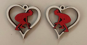 Woman Wrestler Wooden Earrings | Girls Wrestling Jewelry