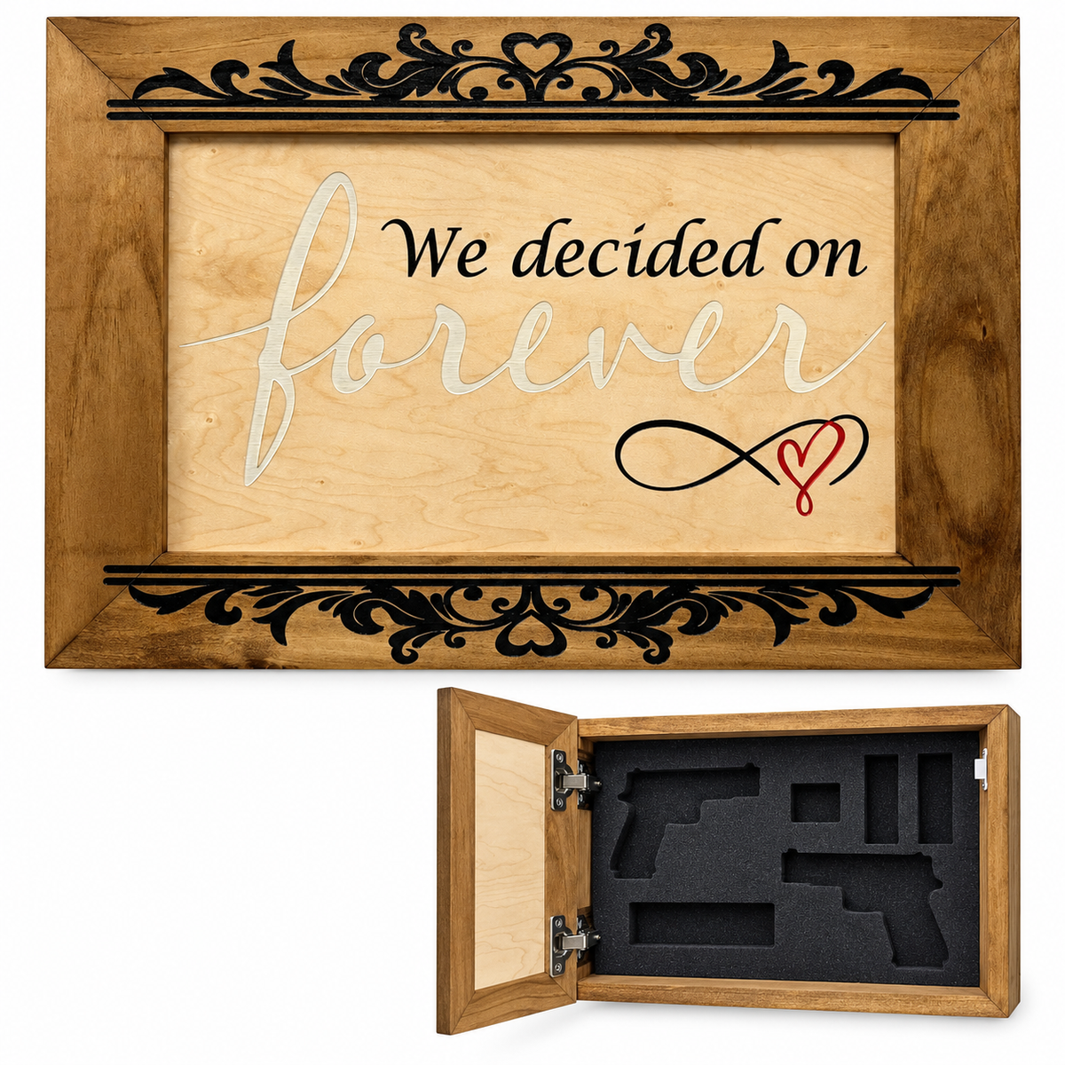 We Decided On Forever Wooden Hidden Cabinet for Concealed Pistol Storage