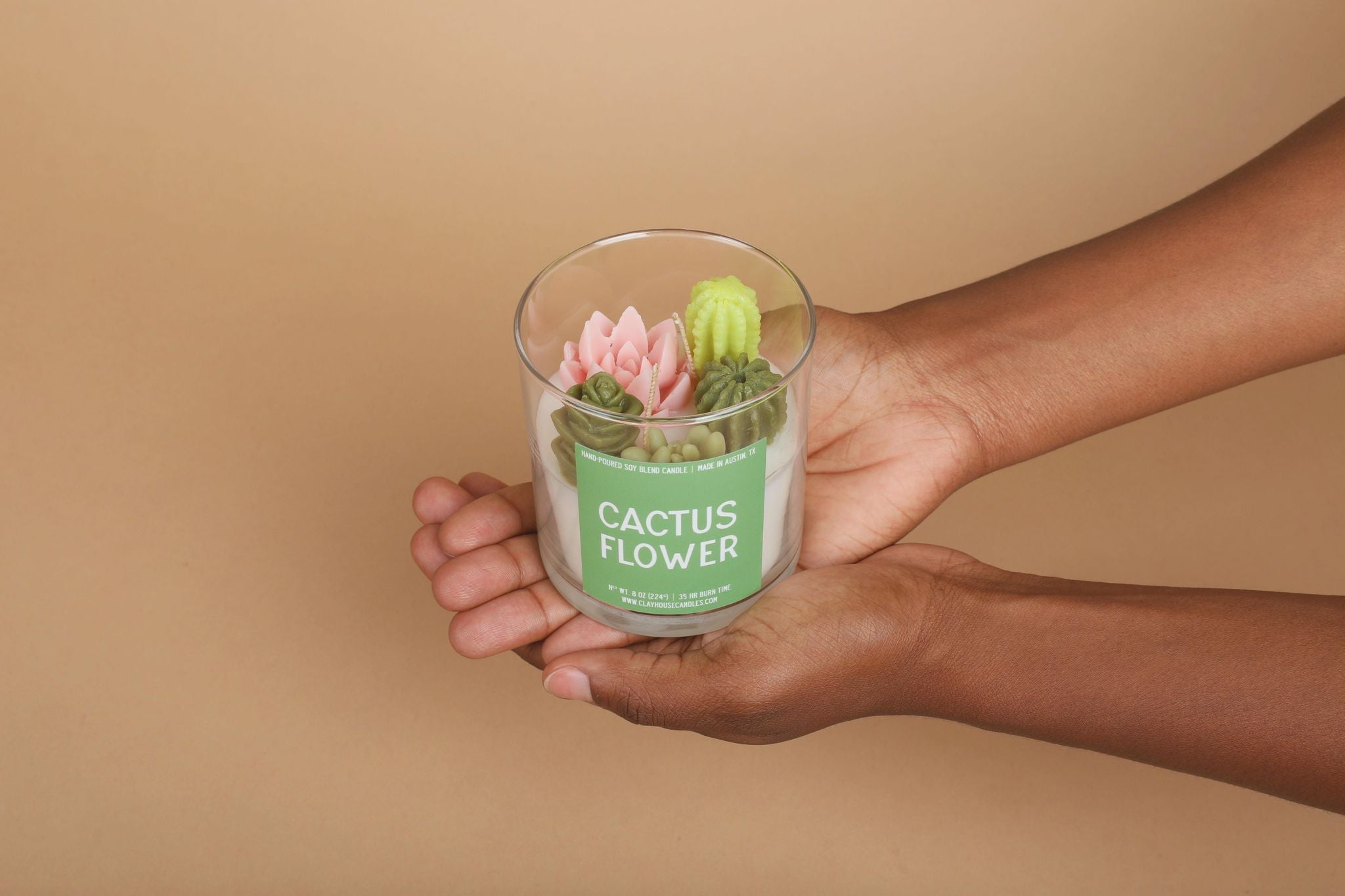 Cactus Flower Container Candle by Clay House Candles image 1
