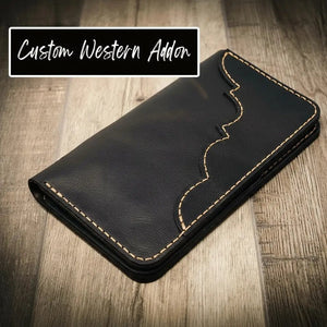 Badge Long Wallet by Bull Sheath Leather, handmade leather goods detail photo 4
