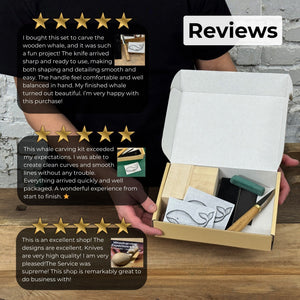 Whale Carving Kit - Complete Starter Whittling Kit for Beginners, Adults, Teens, and Kids