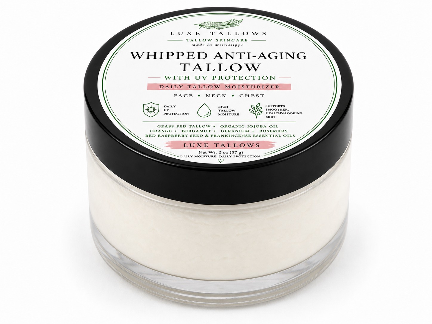 Whipped anti aging tallow lotion