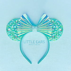 White Iridescent Sparkle Ears by Little Ears Boutique, scented candle detail photo 5