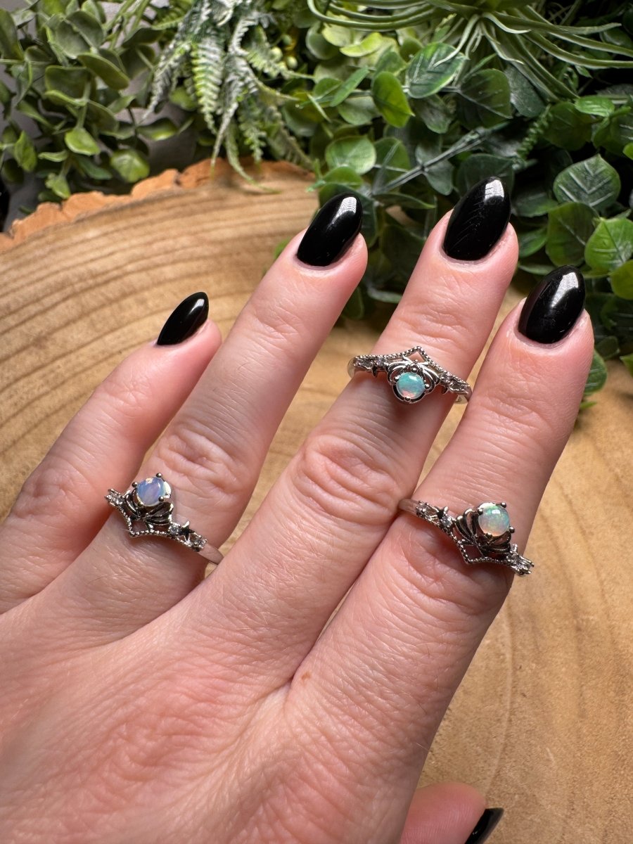 White Moonstone Snake Ring Adjustable