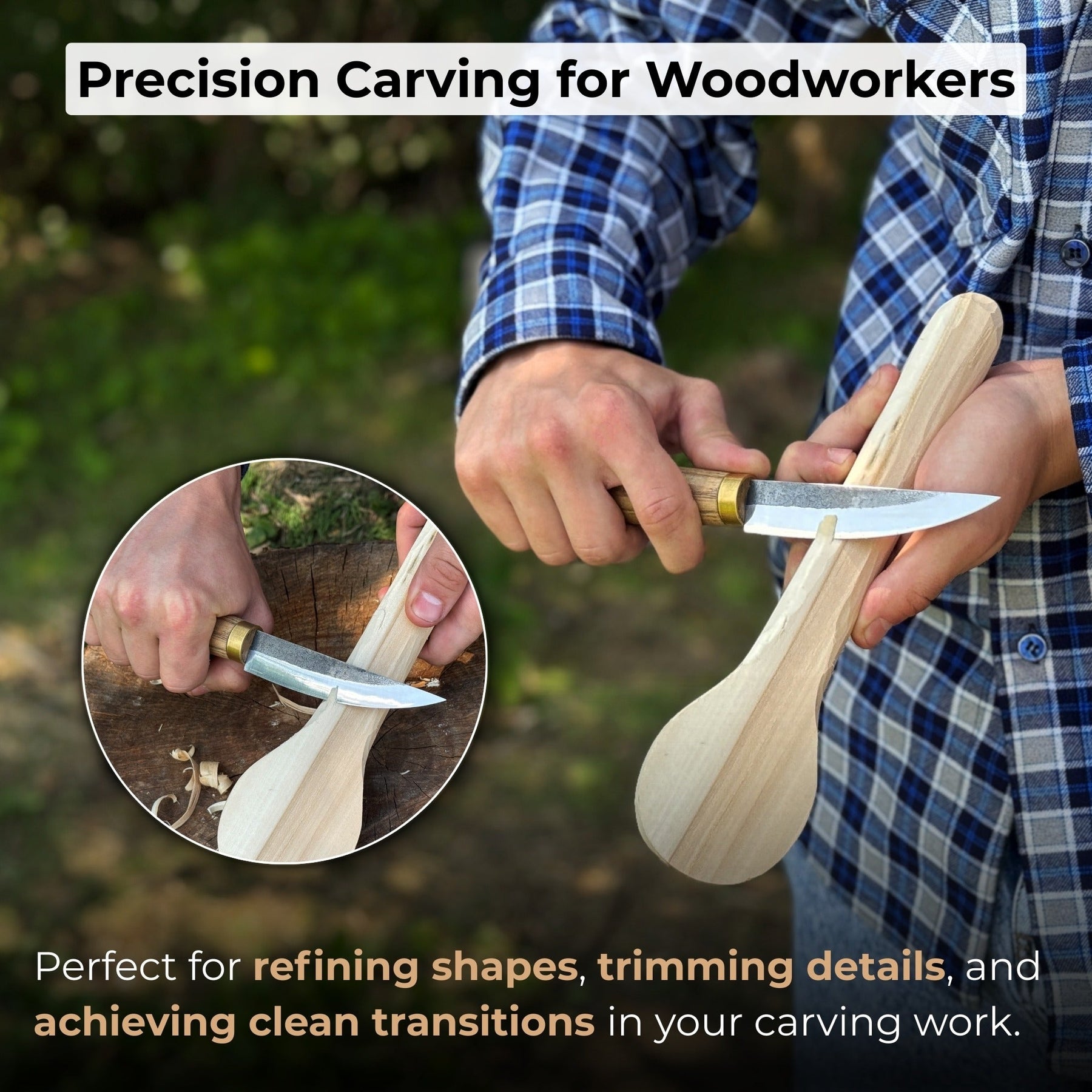 Whittling Sloyd Knife with Leather Sheath, 10 cm (3.94 inches)