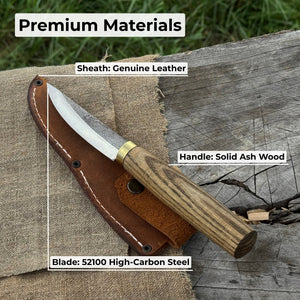 Whittling Sloyd Knife with Leather Sheath, 10 cm (3.94 inches)