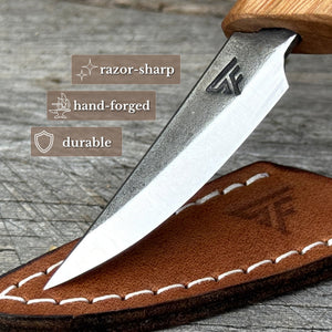 Whittling Sloyd Knife with Leather Sheath, 5.5 cm (2.16 inches)