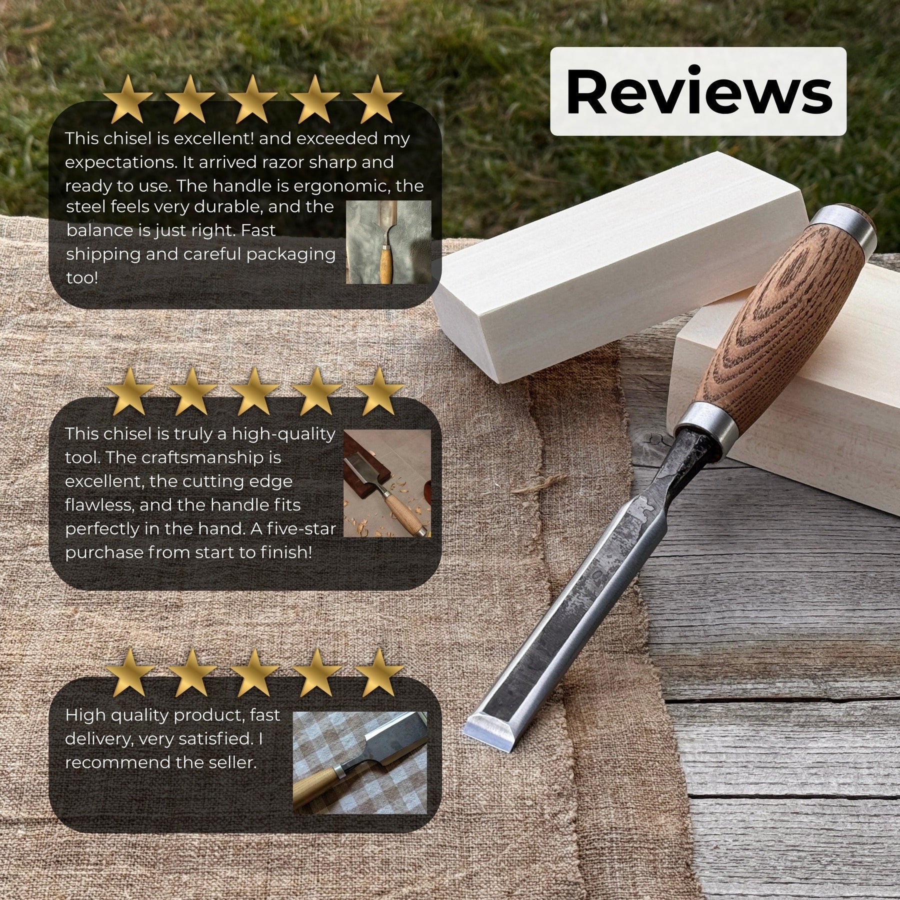 Wood Carving Chisel, 10 - 50 mm (0.39 - 1.97 inches)