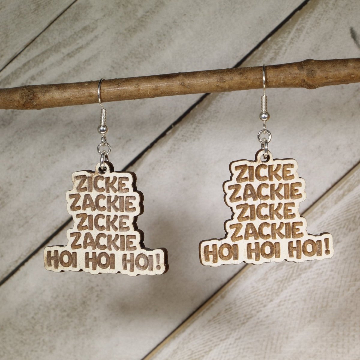Zicke Zacke Hoi Hoi Hoi Wooden Earrings | Oktoberfest German Beer Fest